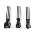 3PCS 1/4" Shank TCT Keyhole T-Slot Router Bit Set for Wood Cutter