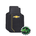 Rubber Floor Mats for Chevy Chevrolet (GM) Truck with Bow Tie Logo (Yellow & Gray)