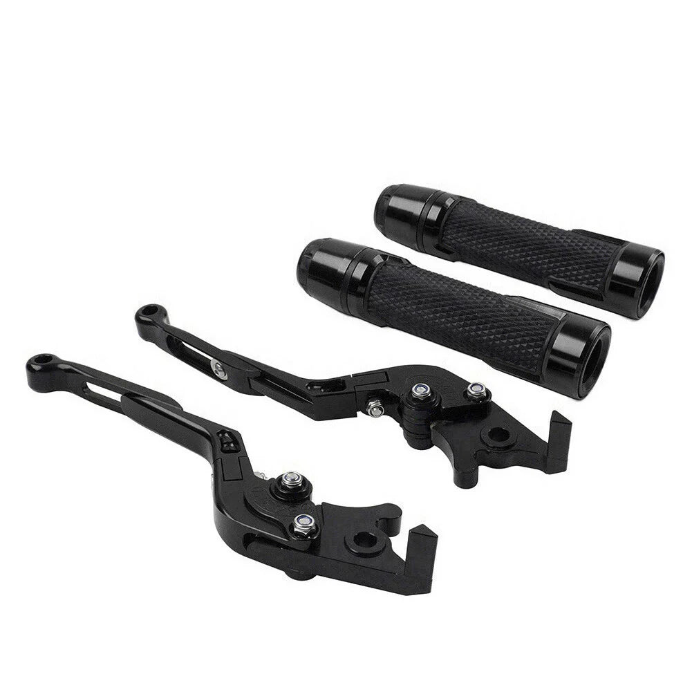 Black Extendable Brake Clutch Levers & Handlebar Grips for Daytona 675 R