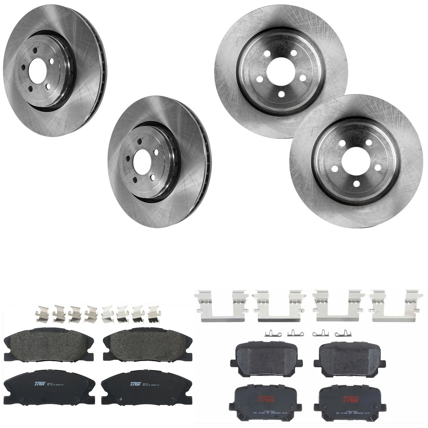Set of 4 Brake Disc and Pad Kits for Dodge Charger
