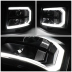Pair LED DRL Sequential Signal Projector Headlights for Silverado 1500 (2007–2014)