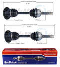 Set of 2 Front CV Axle Shafts for Chevy Blazer S10 GMC Jimmy 4WD (1995–2005)