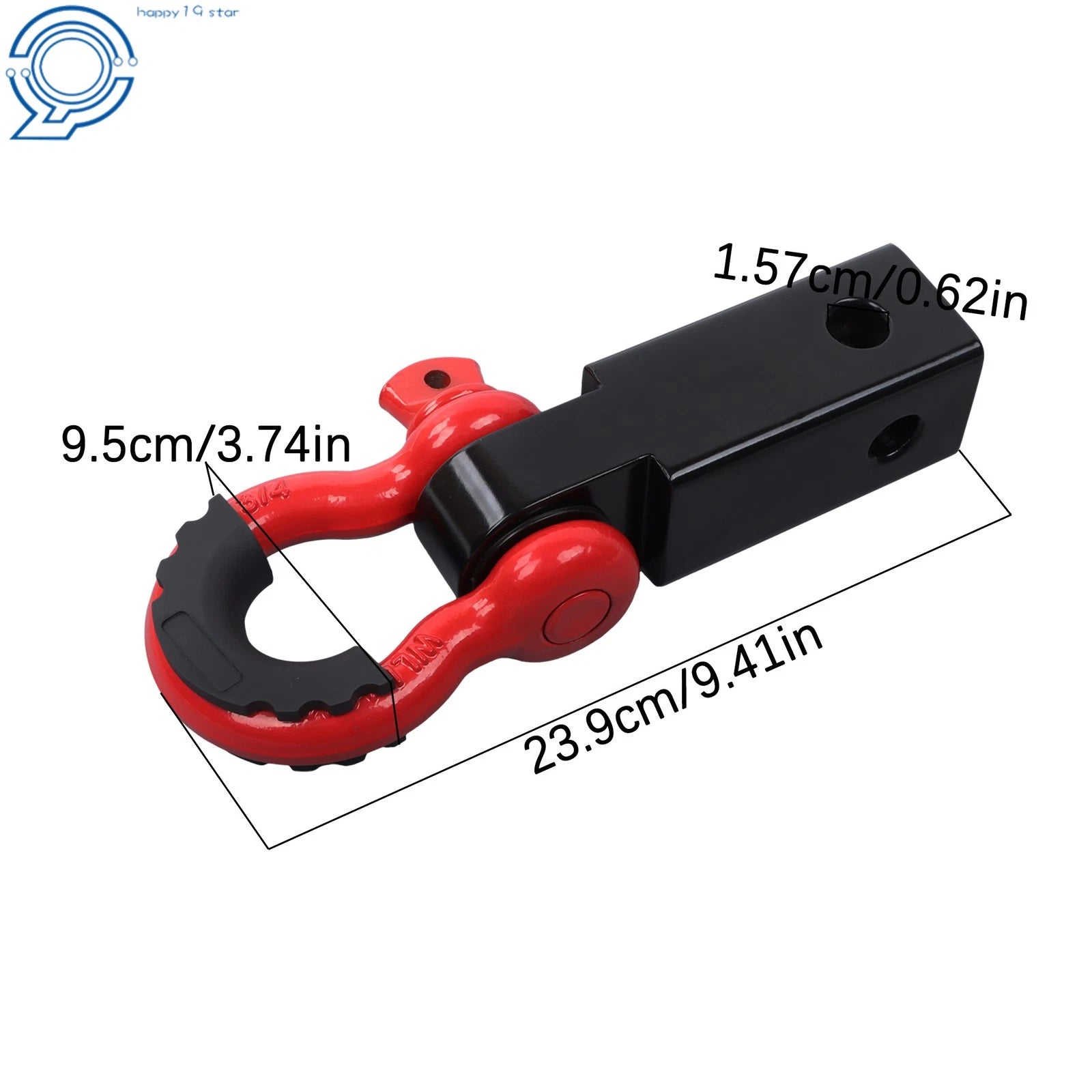 2" Receiver Shackle Hook with 3/4" D Ring for Off-Road Recovery