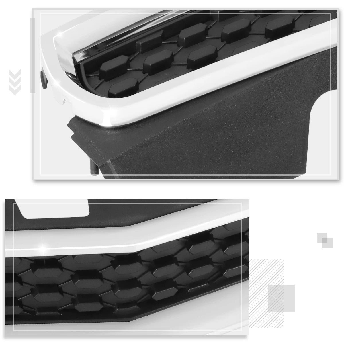 Chrome Frame Black Insert Upper Grille for Chevy Equinox (2012–2015)