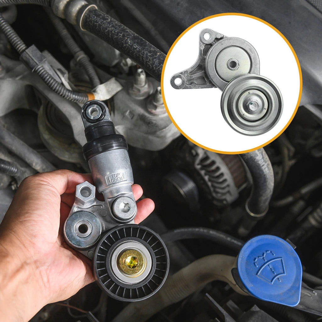 Belt Tensioner Pulley No. 31170RMX003 for Honda Civic (2006–2011) Silver Tone