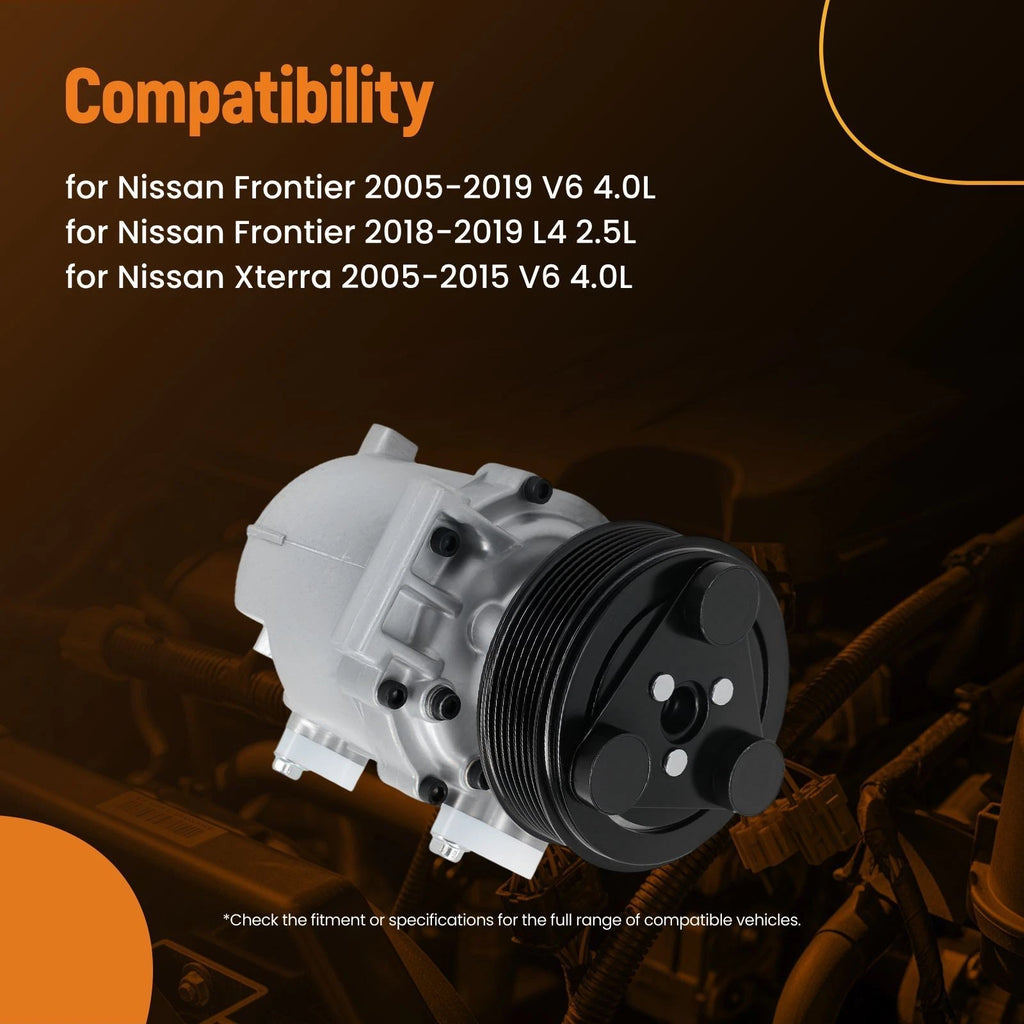 AC Compressor CO11037C for Nissan Frontier L4 2.5L (2005–2019), Xterra (2000–2015)