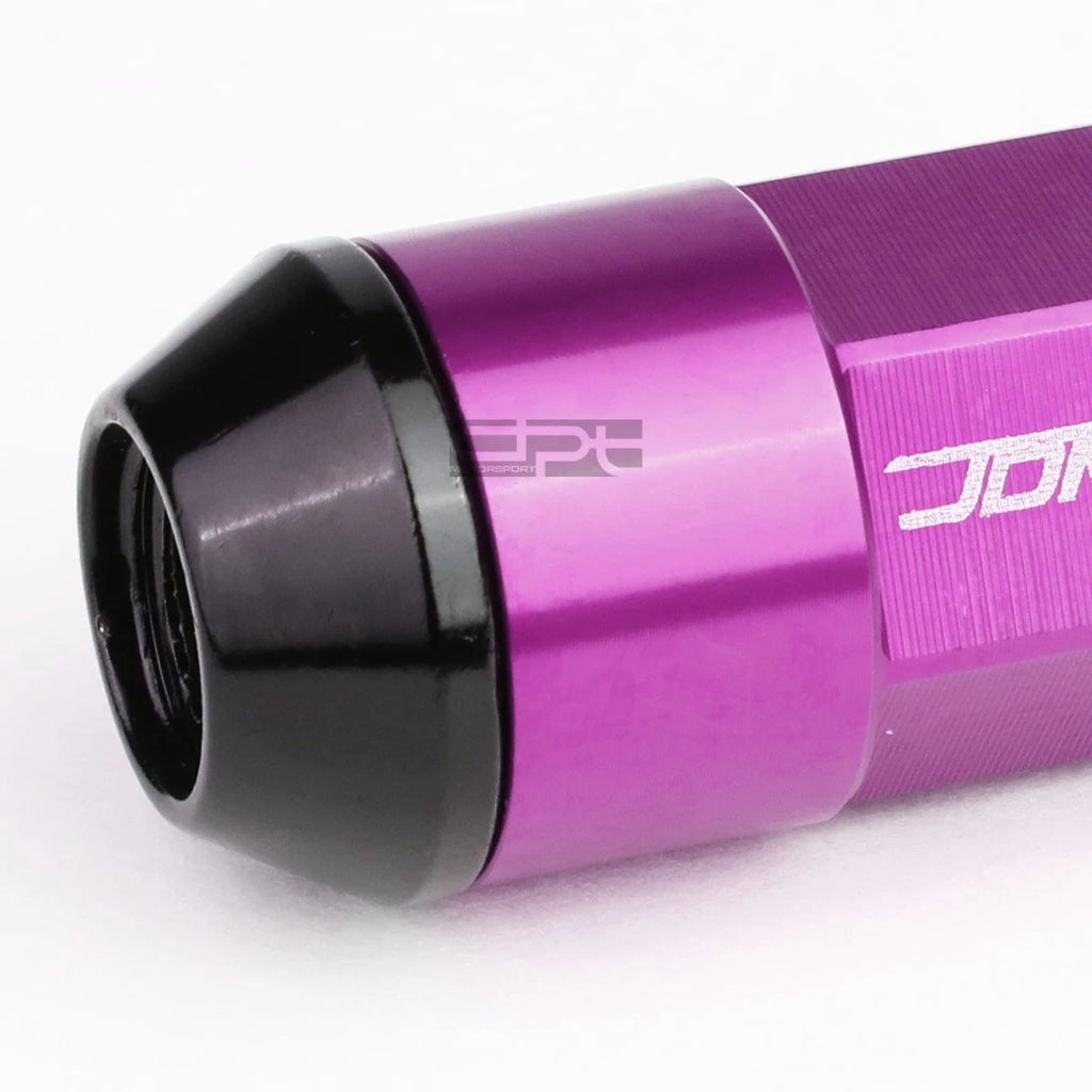 20x M12x1.5 53mm Tall Purple Aluminum Lug Nuts with Caps & Adapter
