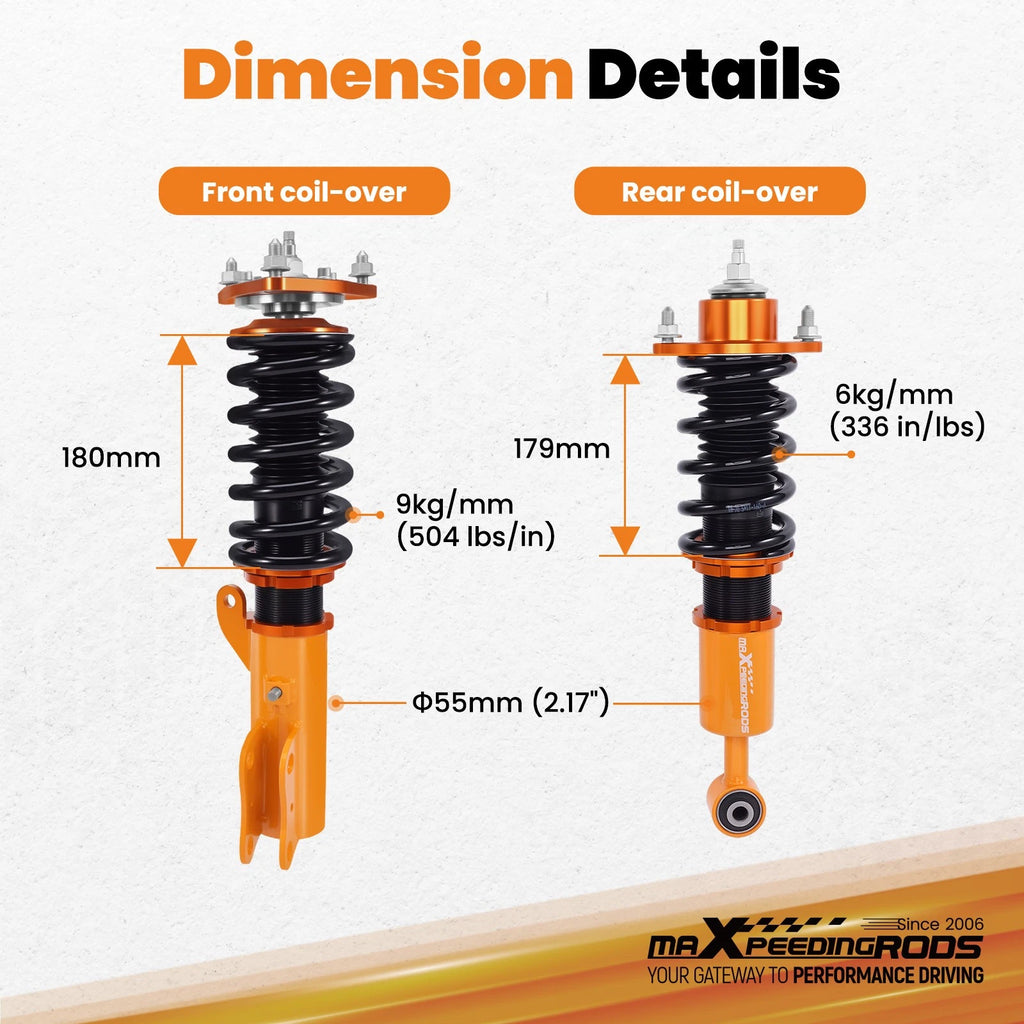 24-Way Damper Coilovers Kit for Mitsubishi Lancer Ralliart (2008–2016)
