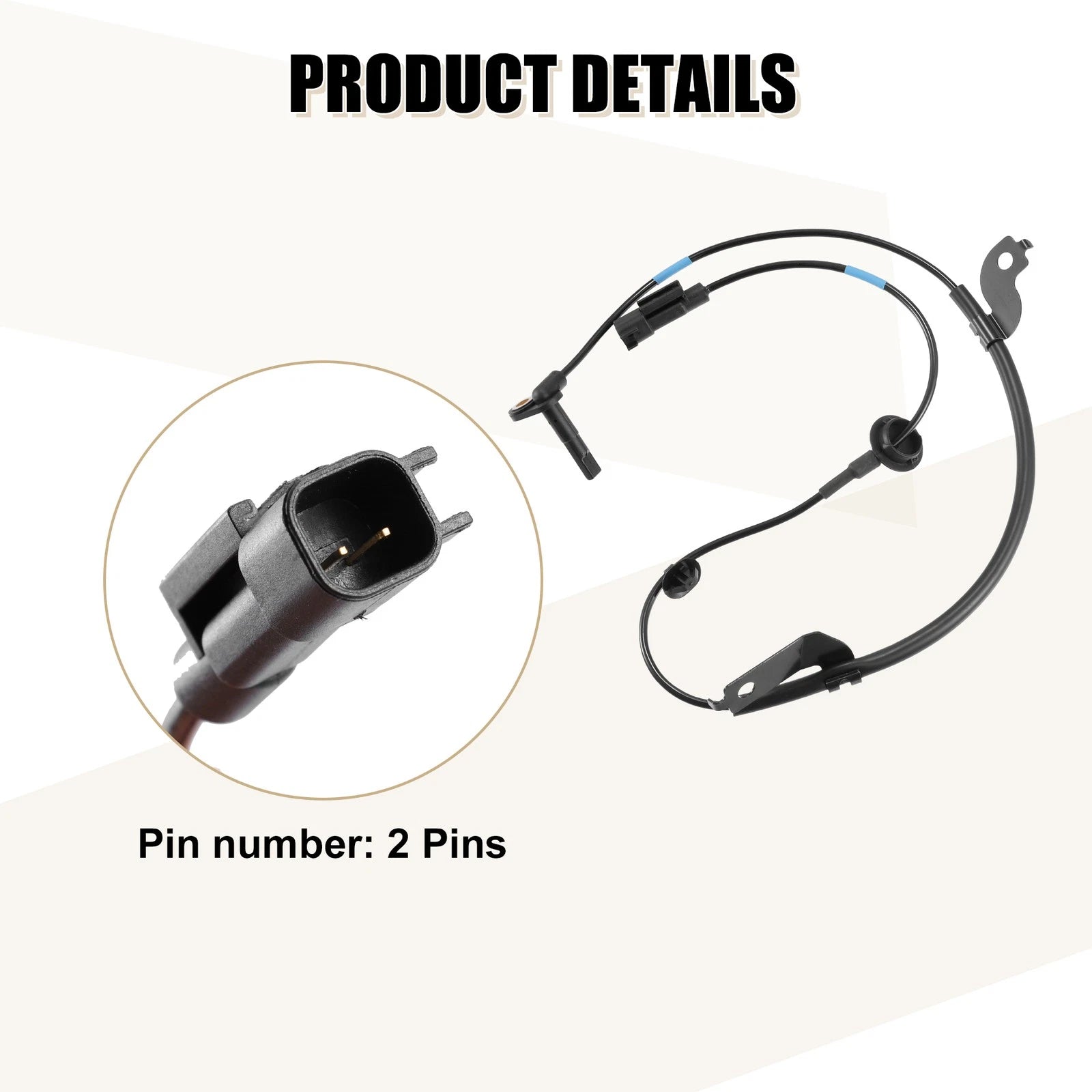 Set of 2 Front Left Right ABS Sensors for Mitsubishi Lancer (2008–2017) 4670A575 4670A576
