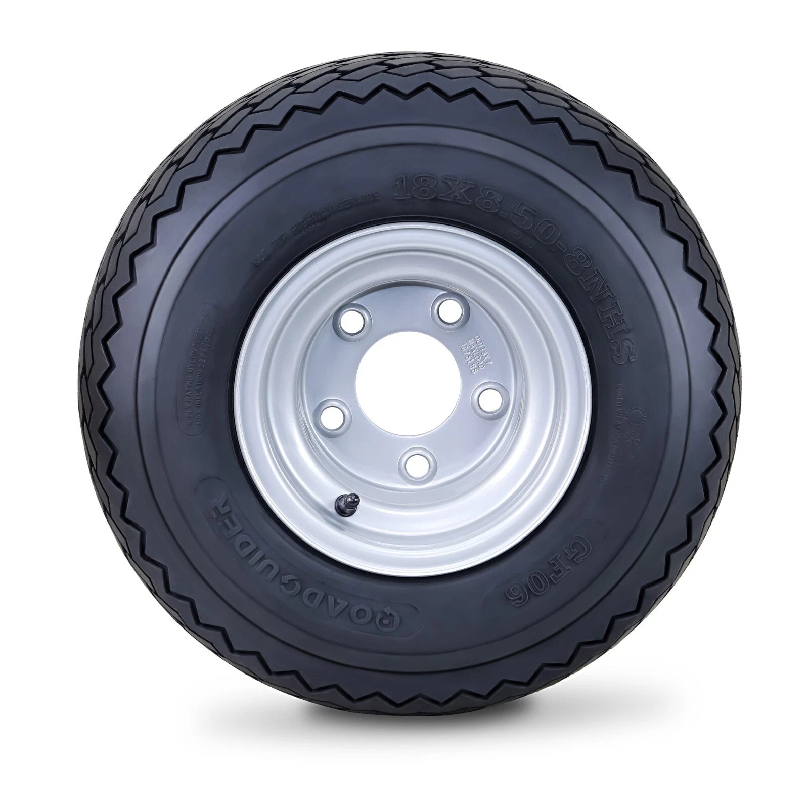 Roadguider 18X8.5-8 Golf Cart Tire Wheel Assembly 5 Lugs on 4.5" Rim
