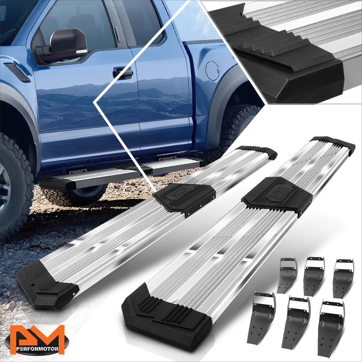 J2 Chrome Running Board Step Pad for Ford F150-F350 Extended Cab (2015–2020)