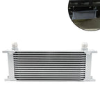 15 Row Aluminum Engine Transmission Oil Cooler Kit with 10AN Hose Fittings