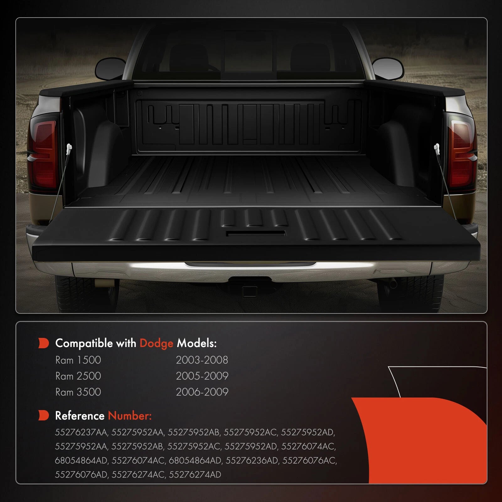 Tailgate Hardware Rebuild Kit with Cable for Dodge Ram 1500 (2003-2008)