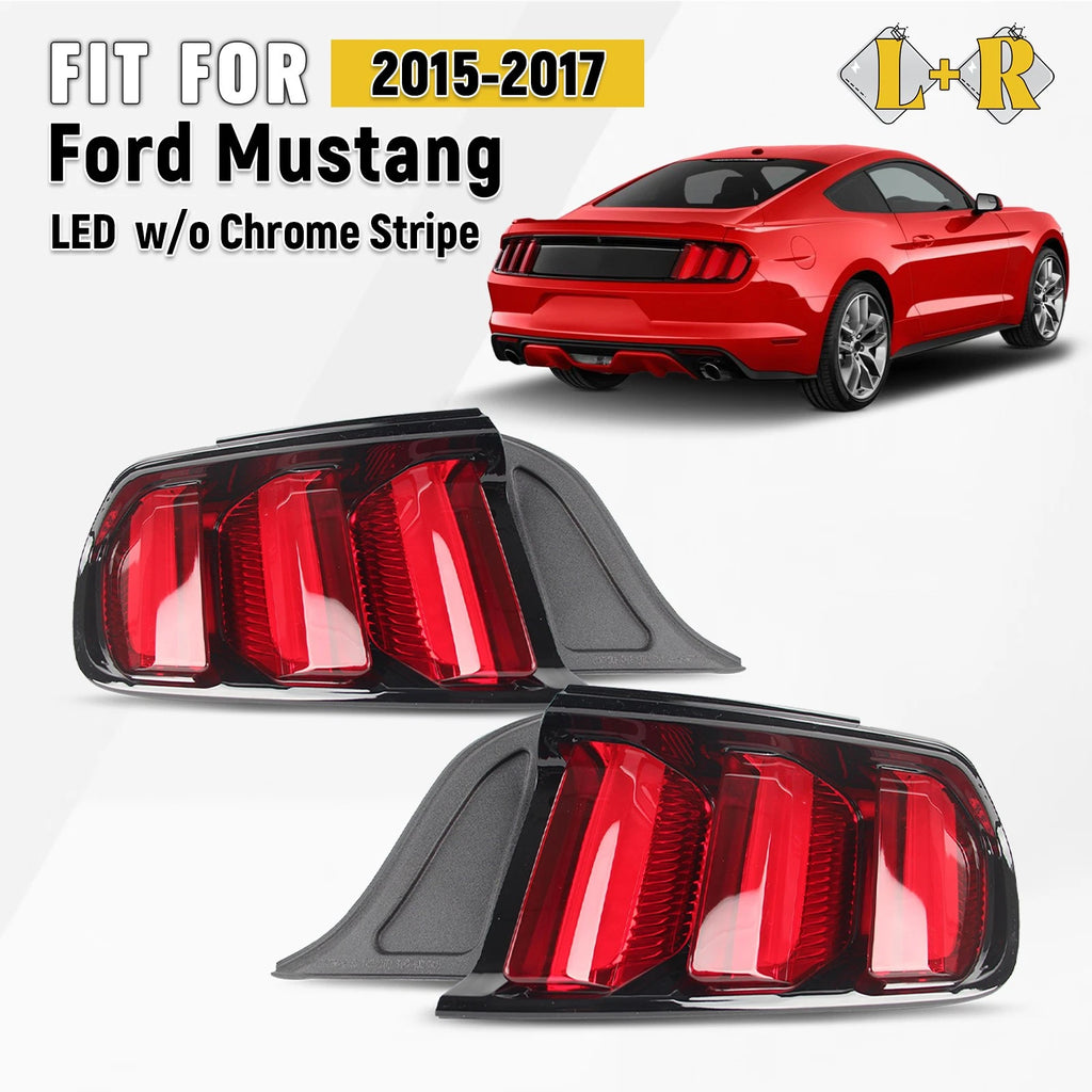 LED Tail Light Set for Ford Mustang (2015–2017) Black Left + Right