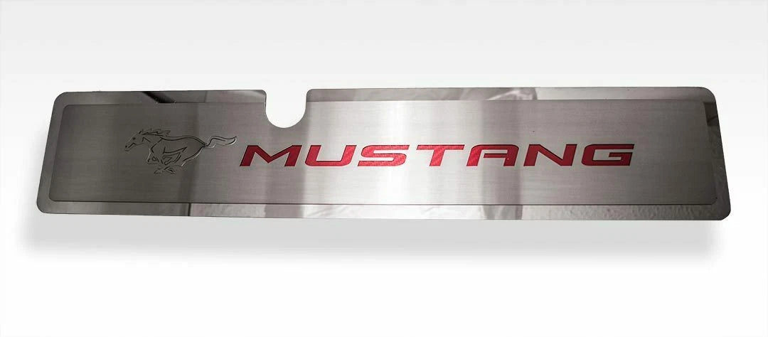 Pony Emblem Radiator Cover Plate Red Carbon Fiber for 2015–2017 Mustang GT