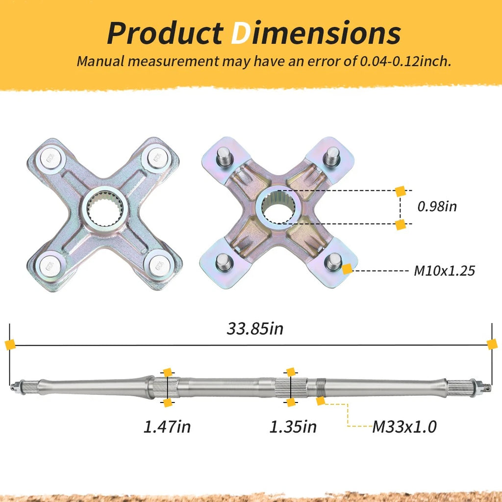 Rear Axle Shaft & Wheel Hubs Kit for Yamaha Raptor 350 YFM350 (2004–2013)