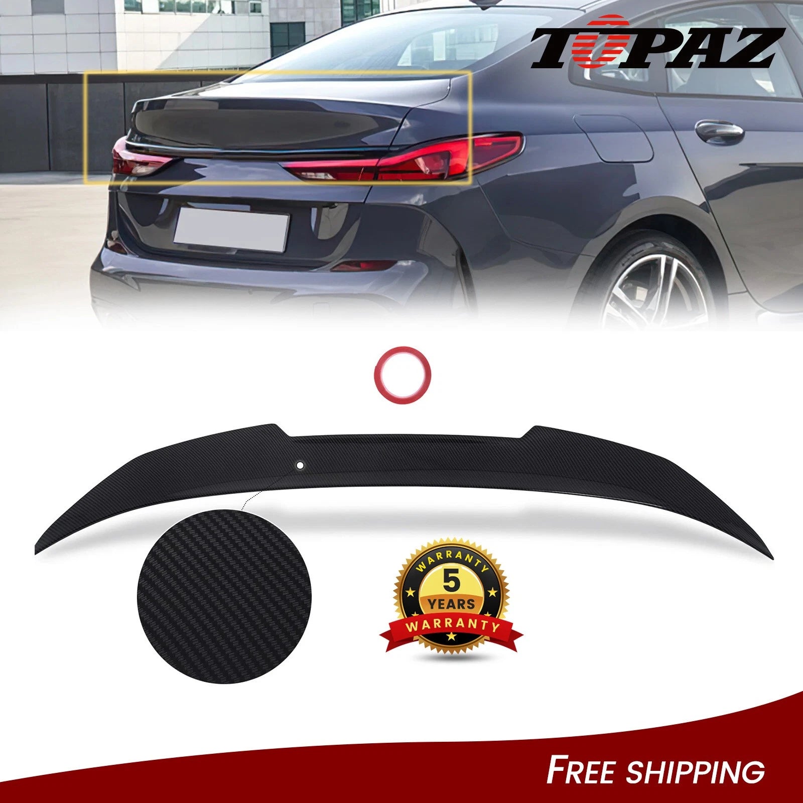 V-Style Carbon Fiber Rear Trunk Spoiler for BMW 2 Series Gran Coupe (2020–2024)