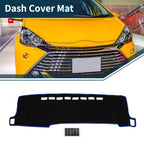 Dashboard Cover Mat for Toyota Aqua (2011–2021) with Sticker Black Blue Set of 1