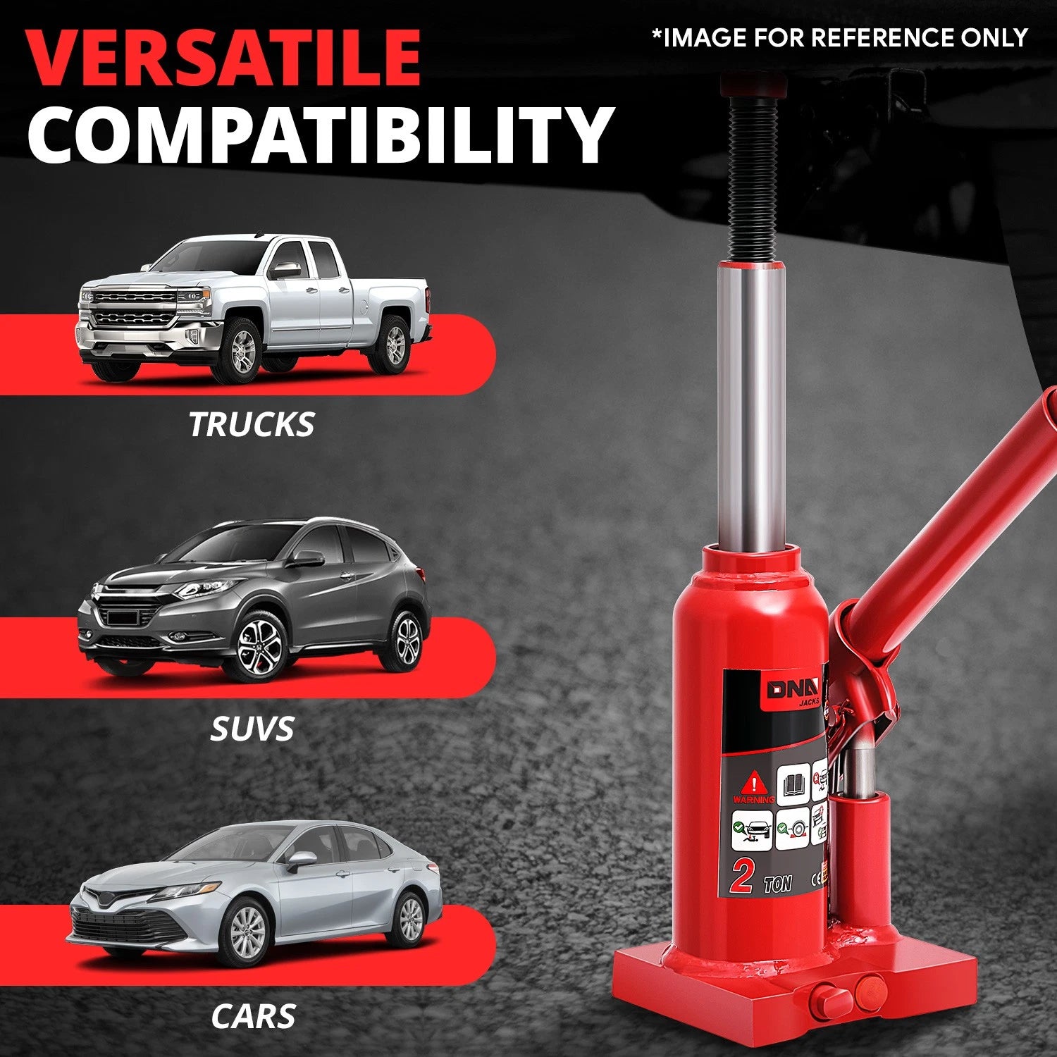 2 Ton Red 11.8" Manual Hydraulic Bottle Jack for Auto Repair