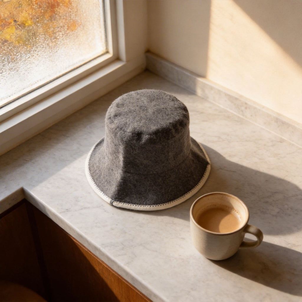 Wool Felt Sauna Hat for Sauna and Steam Bath (Heat Protection)