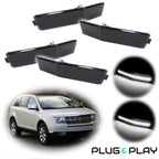 Set of 4 Smoke Lens White LED Side Marker Lights for Lincoln MKX (2007–2010)