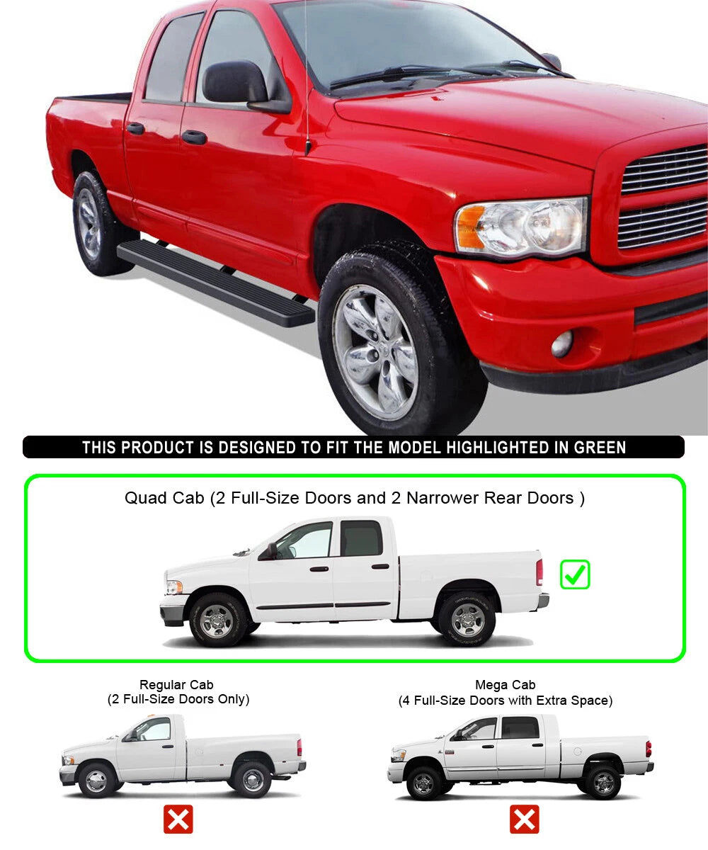 iBoard Stainless Steel 6" Side Steps for Dodge Ram 1500/2500/3500 (2002-2008)