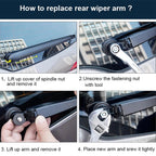 Rear Windshield Wiper Arm Blade Set for Honda, Infiniti, Nissan, Subaru