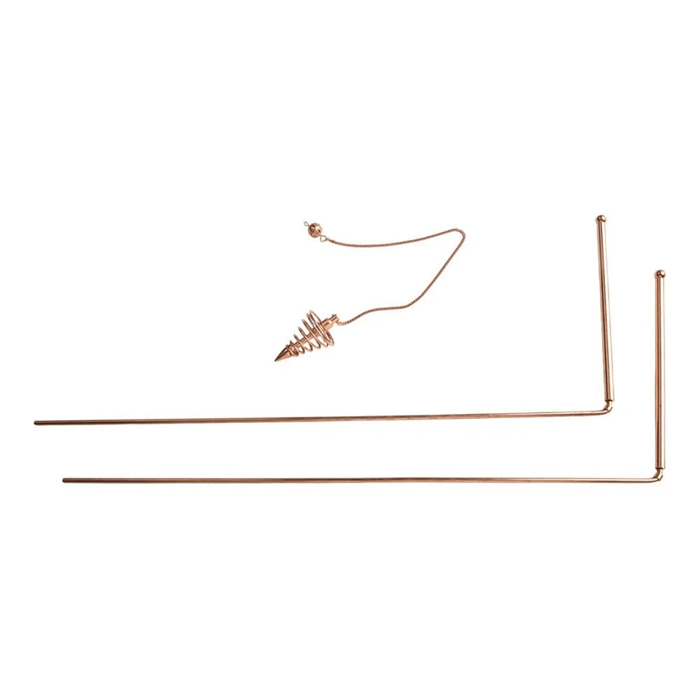 Set of 4 Brass Rods with Pendulum Tools for Mineral and Water Dowsing