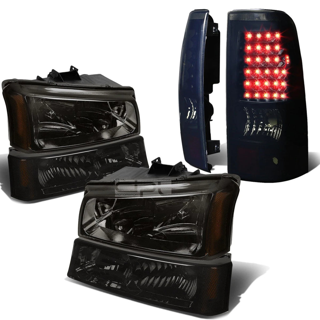 Headlight and Tail Light Kit for Silverado (2003–2007) - Smoked, LED, Black Tint
