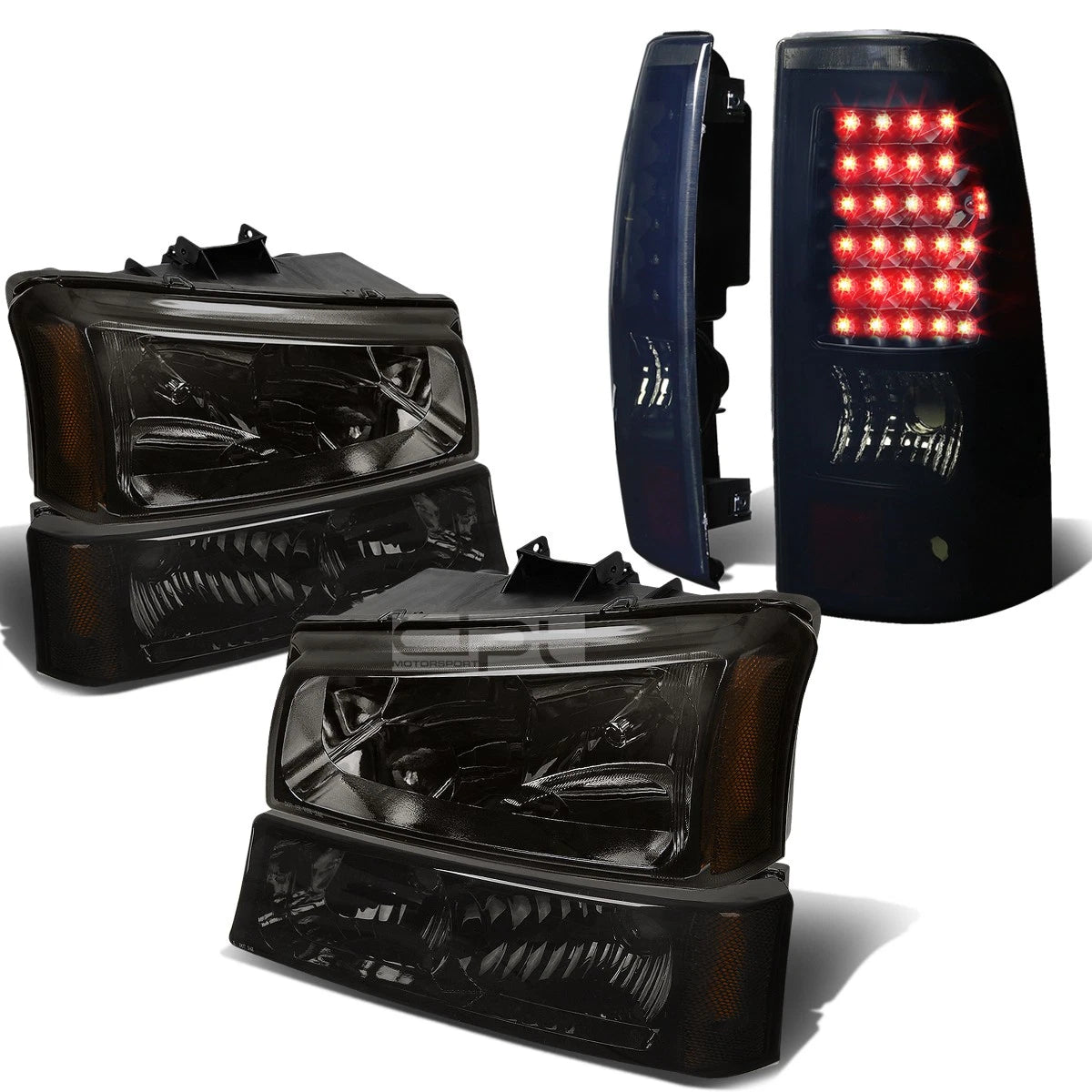 Headlight and Tail Light Kit for Silverado (2003–2007) - Smoked, LED, Black Tint