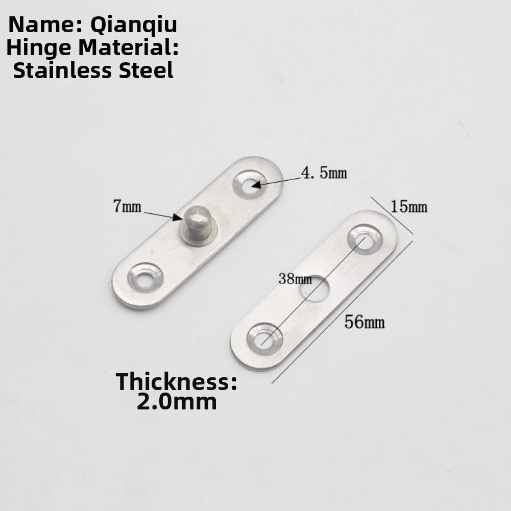 Stainless Steel Hinge for Cabinet and Flip Window Integration (6x1.2x0.2cm)