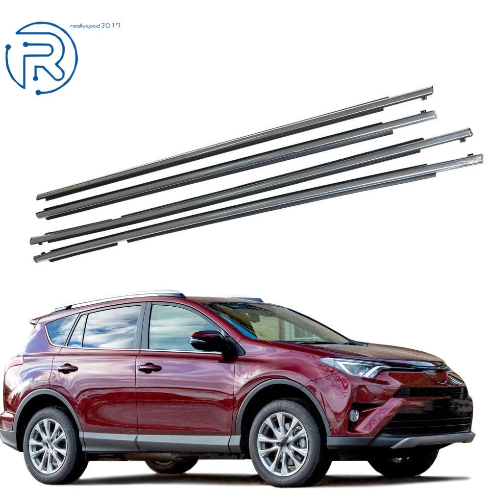 Set of 4 Window Moulding Trim Weatherstrip Seals for Toyota RAV4 (2013–2018)
