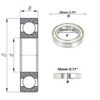 Deep Groove Ball Bearing 6012ZZ for Scooter Skateboard Wheel (60x95x18mm)