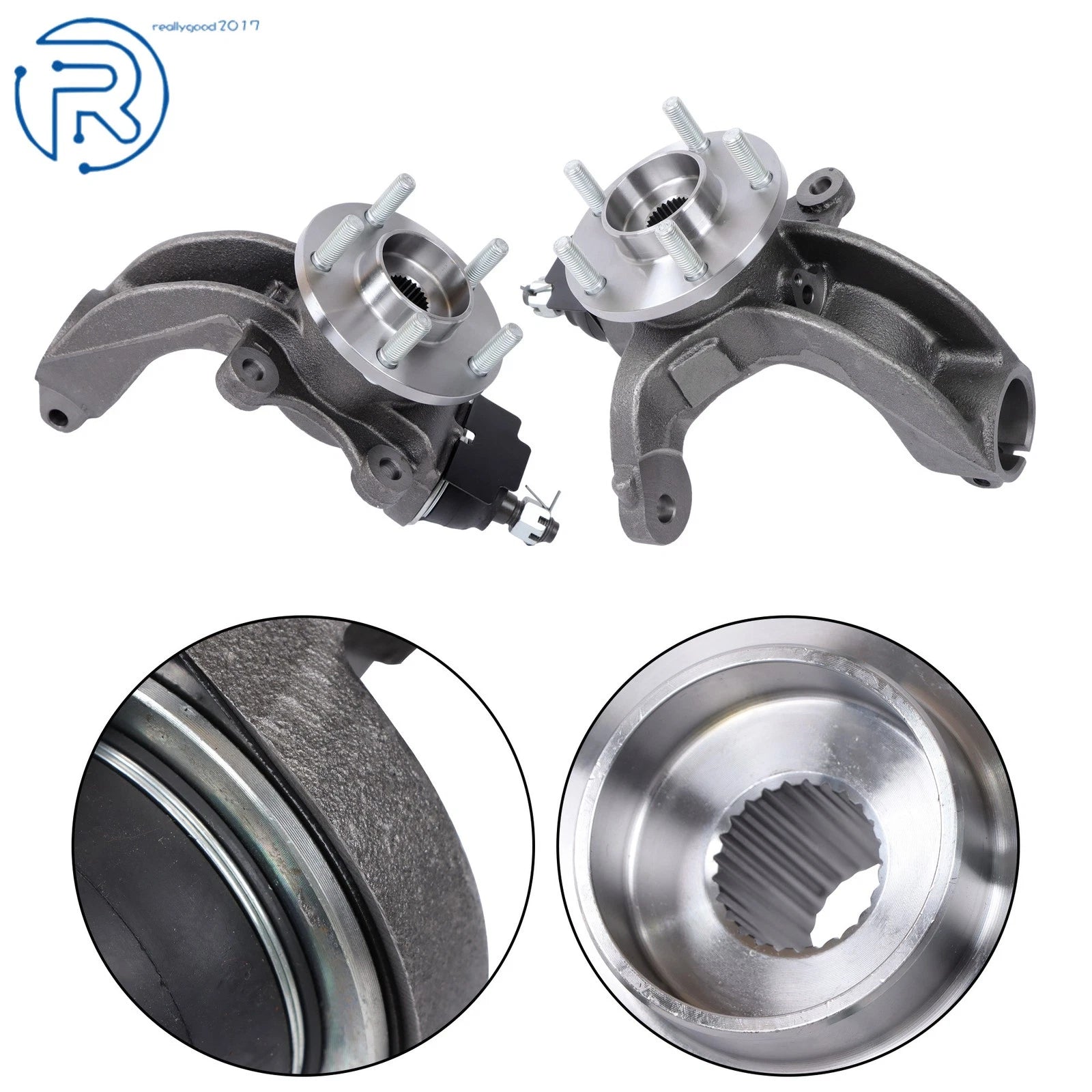 Set of 2 Front Wheel Hub Bearing Knuckle Assembly for Ford Transit Connect (2011-2013)