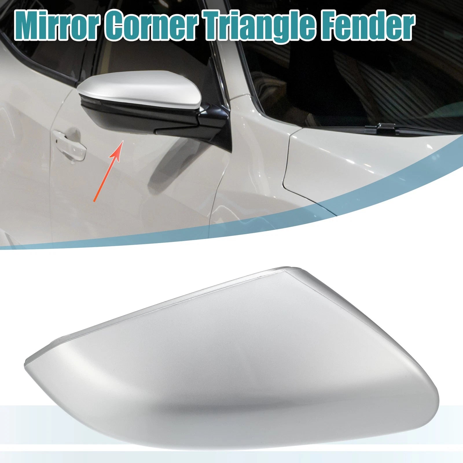 Right Side Mirror Corner Triangle Cover for Honda Civic (2016–2019) Silver Tone