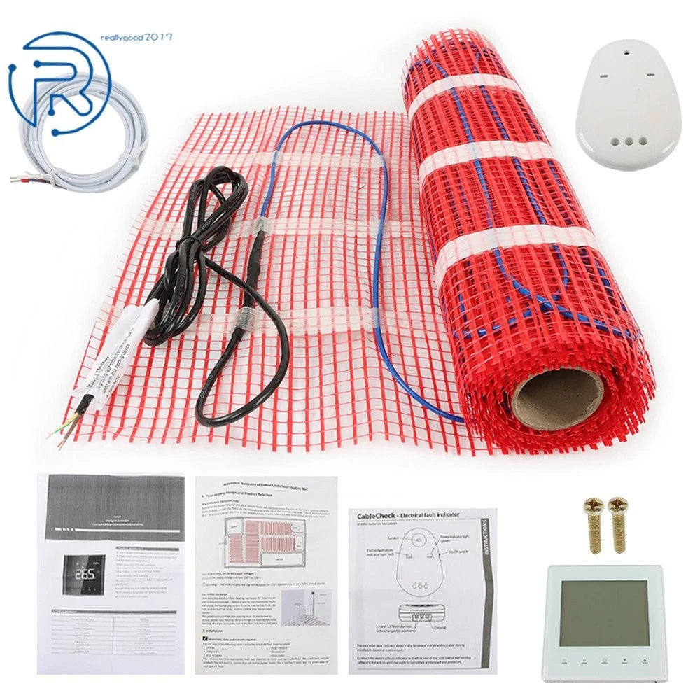 Electric Radiant Floor Heating Mat Kit for Under Tile (20 Sqft, 120V)