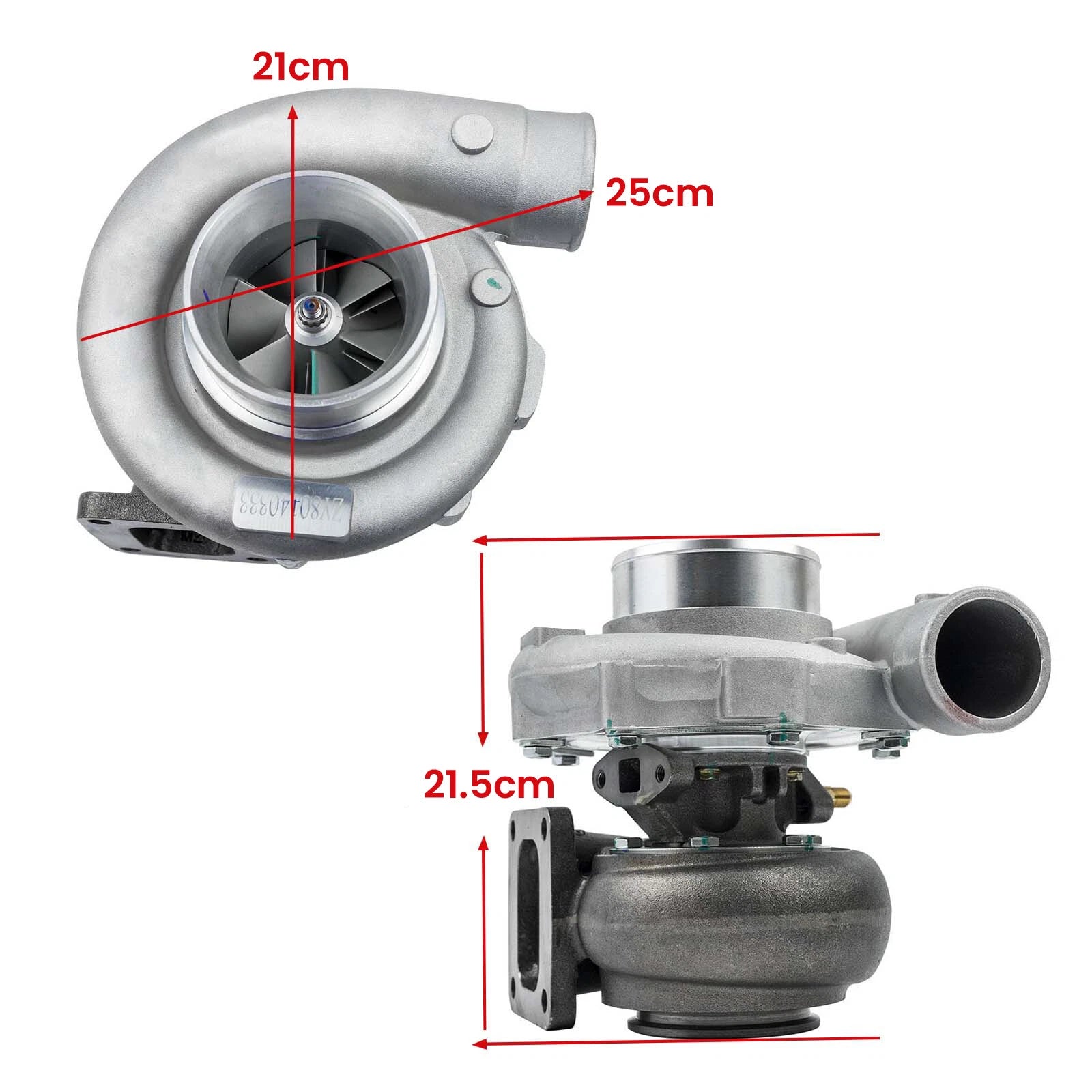 T76 Turbocharger .96 A/R Comp .80 A/R Oil Cold 500+HP V Band for