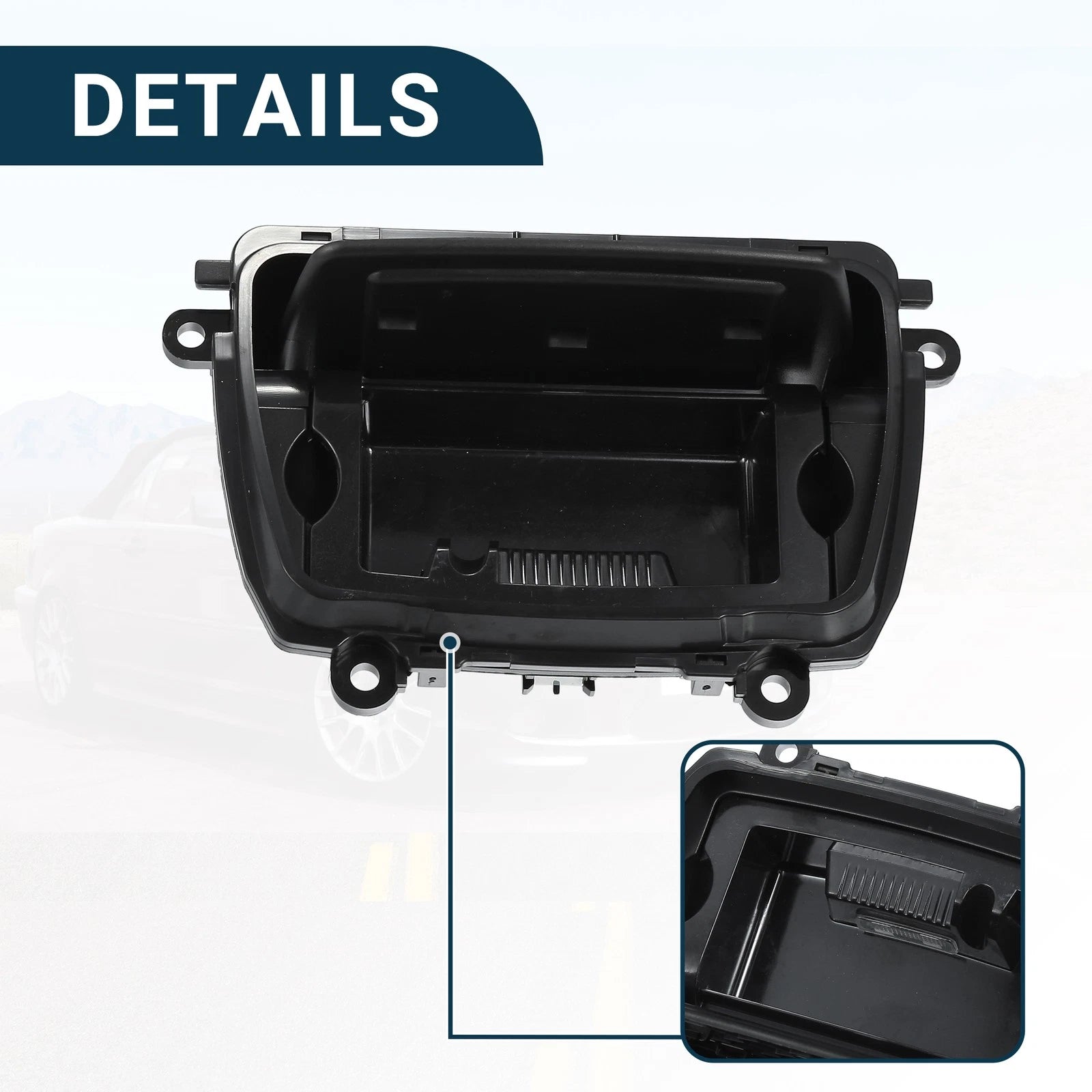 Cup Holder for BMW 523i (2009–2010) No. 51169206347, Black