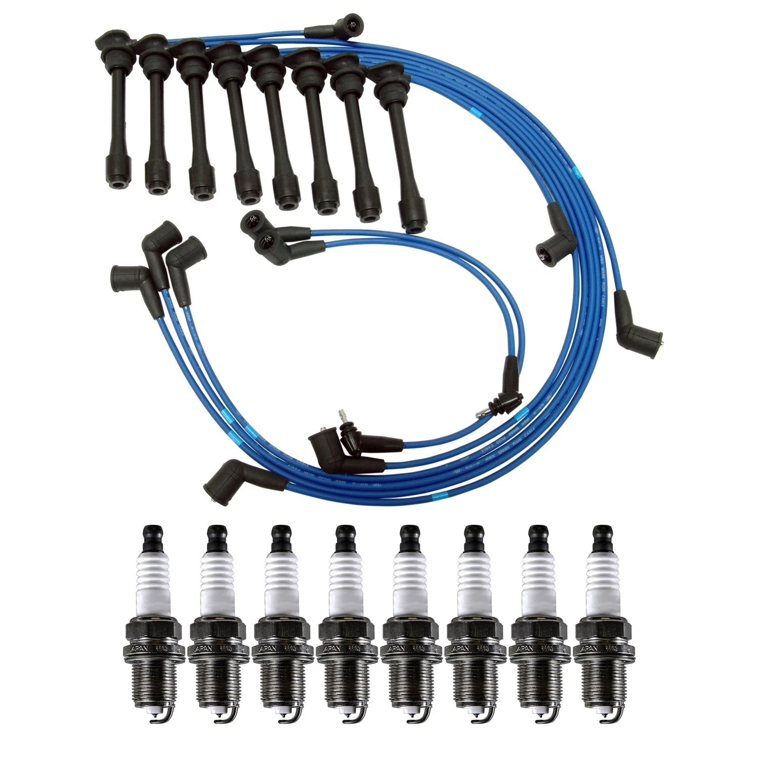 NGK 5mm Wire Set & Denso Iridium Spark Plug Kit for Lexus LS400 (1995–1996)