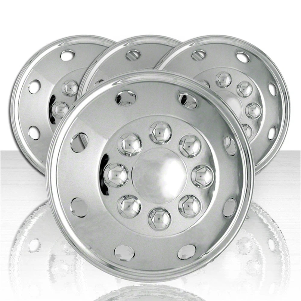Set of Four 16' Chrome ABS 8 Hole Wheel Simulators (Metal Clip Retention)