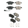 Akebono EURO Front & Rear Ceramic Disc Brake Pad Kit for Q3 Quattro (2015–2020) Tiguan Limited (2018–2021)