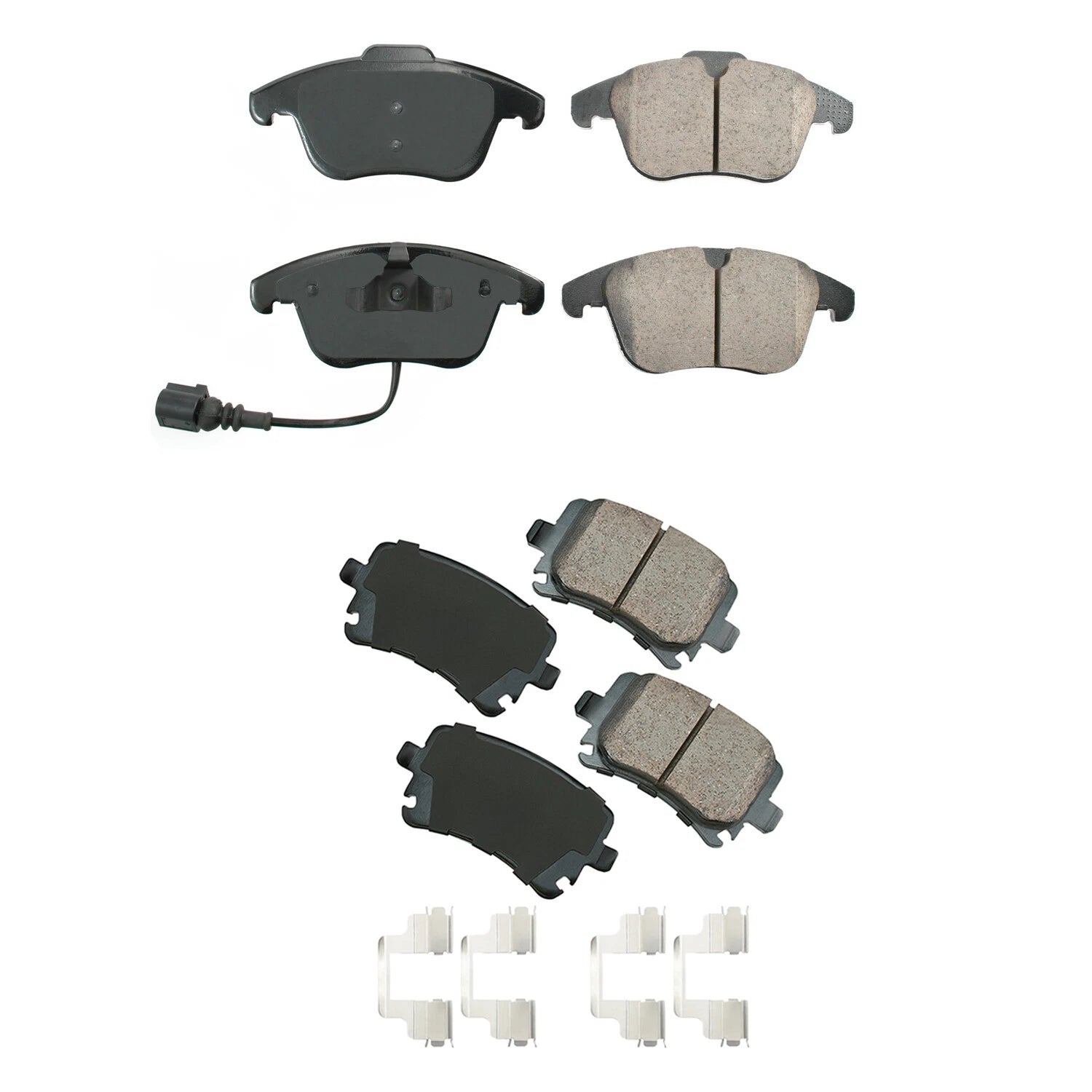 Akebono EURO Front & Rear Ceramic Disc Brake Pad Kit for Q3 Quattro (2015–2020) Tiguan Limited (2018–2021)