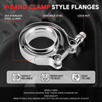 2.5" OD V-Band Turbo Clamp & Flange Set for Universal Applications (304 SS)