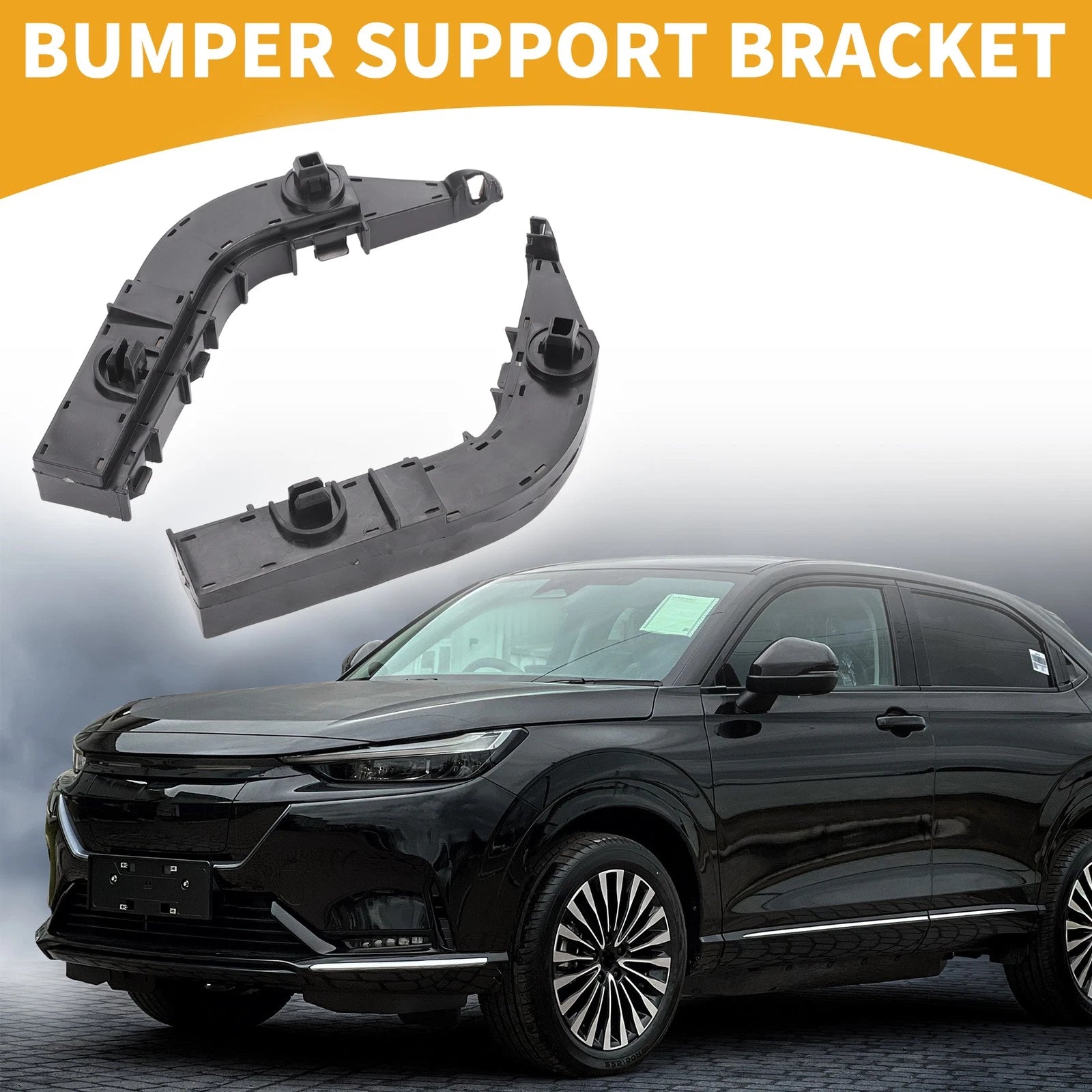 Set of 2 LH RH Front Bumper Support Brackets for Honda City (2005–2008) Black