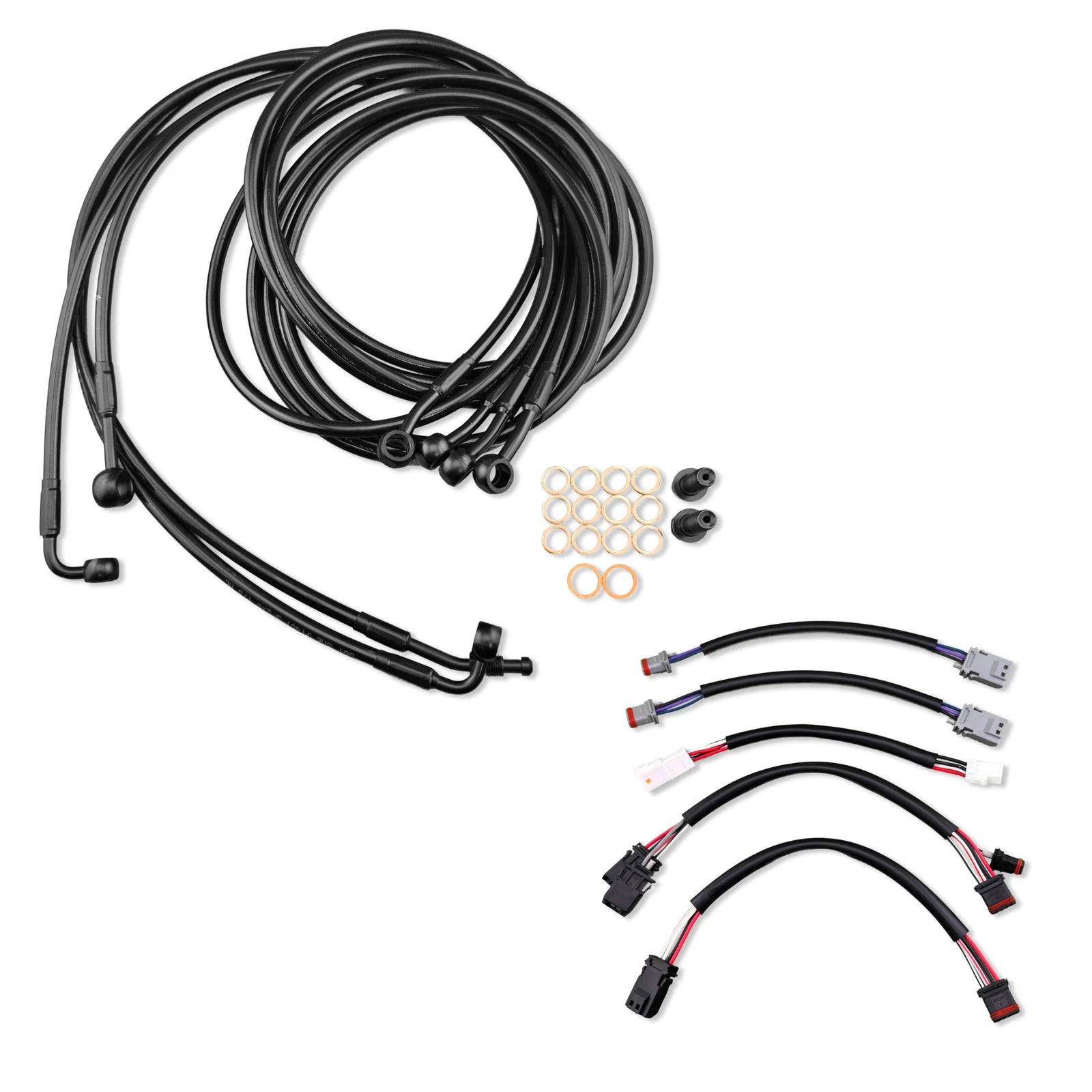 12" Black Extended Stainless Brake Line for Harley Touring (2017–2020)