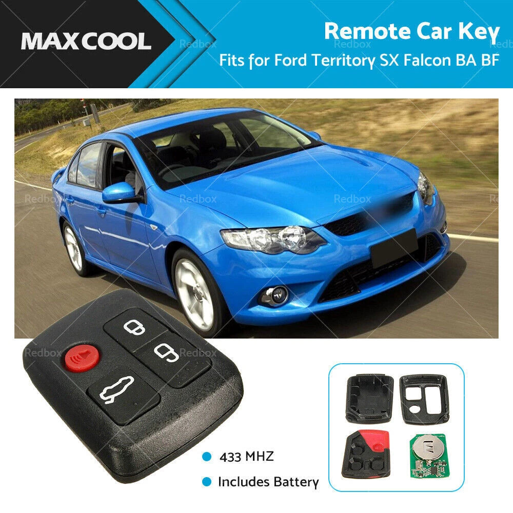 Set of 4 Button 433MHz Remote Key for Ford Territory SX XR6 XR8 Falcon BA BF