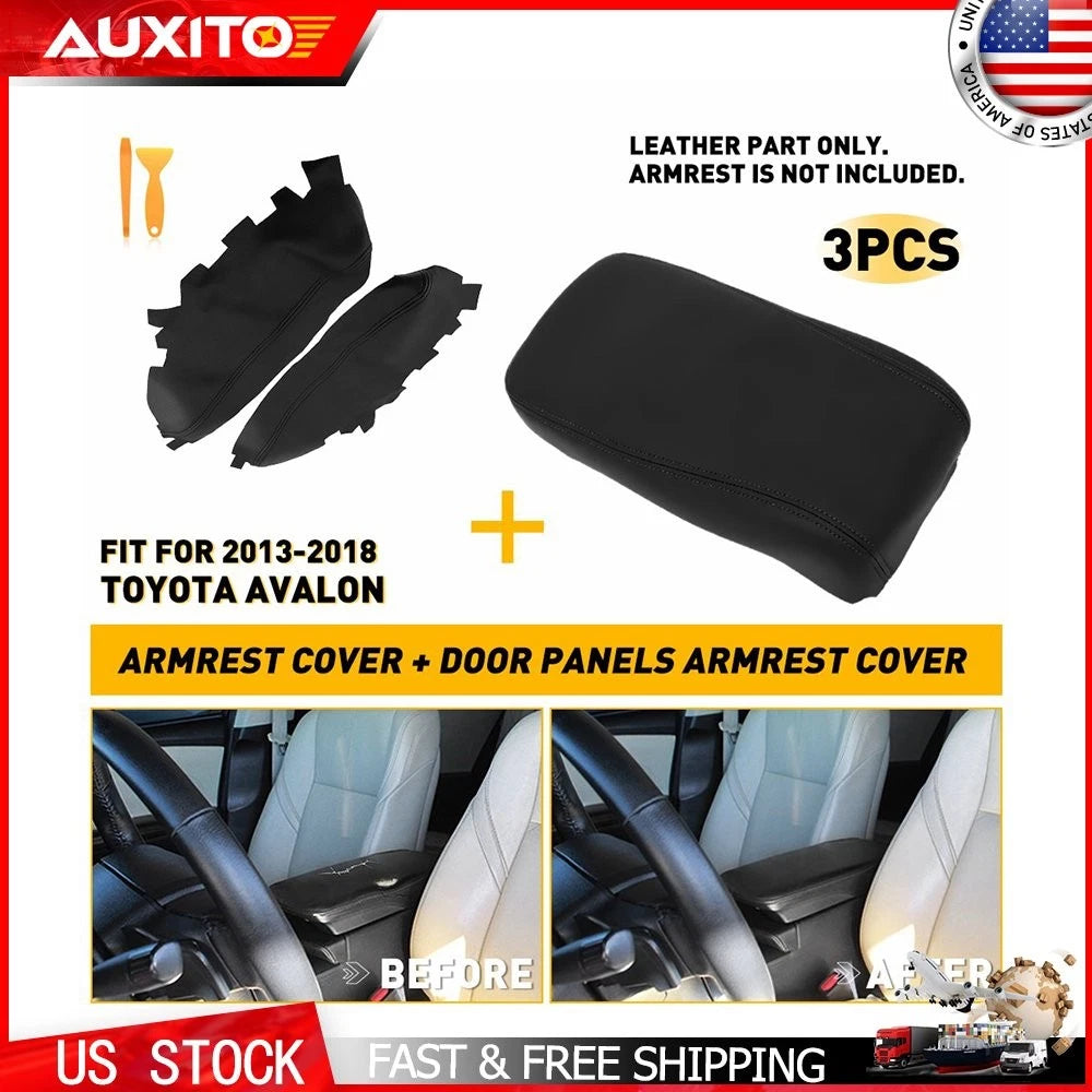 Armrest Cover Console+Door Panels for Toyota Avalon (2013–2018) Black