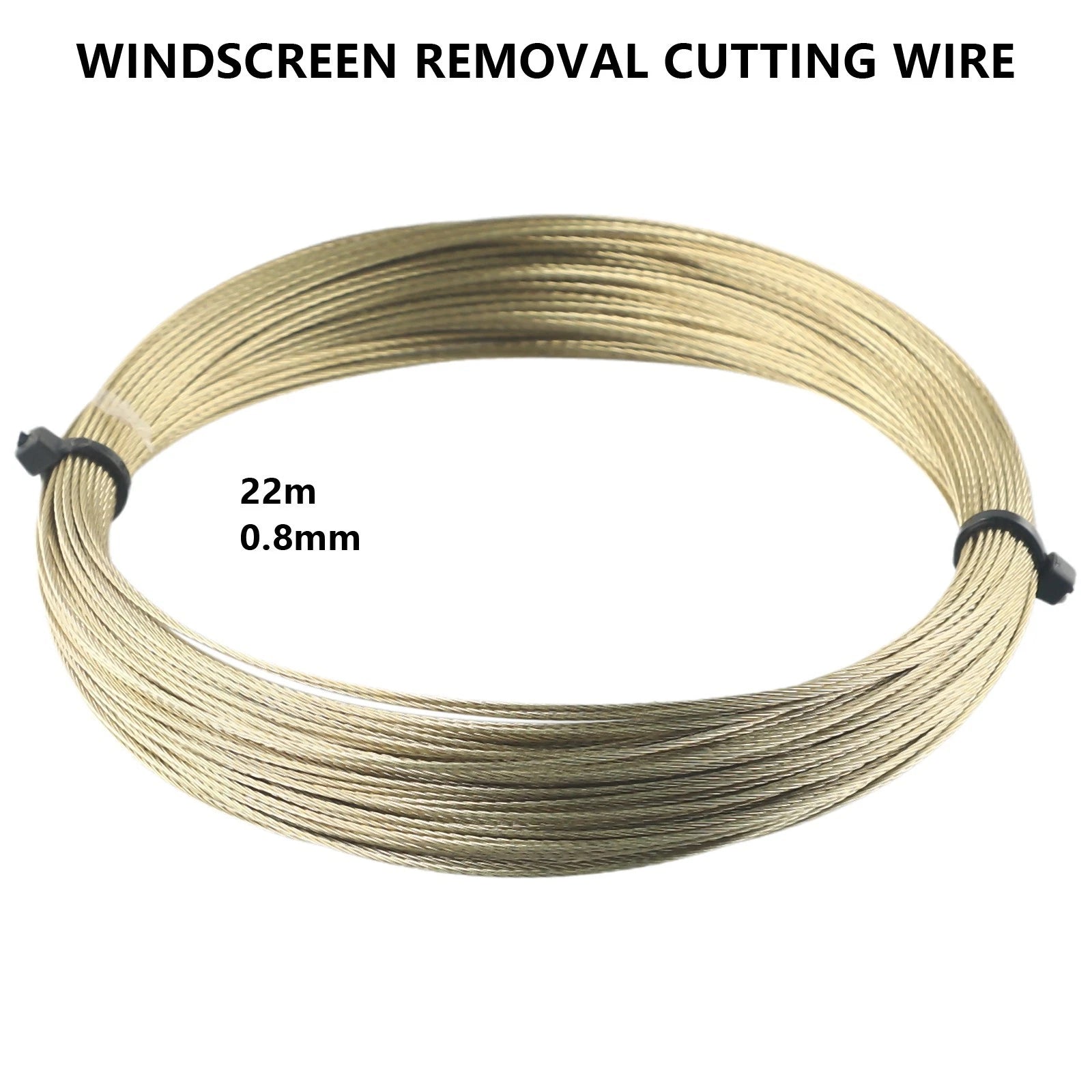 Windshield Cut Line Tool Wire Rope 0.8mm 22m for Glass Cutting