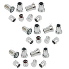 Valve Stem Hex Cap with Sleeve Cover Decor for Silver Car