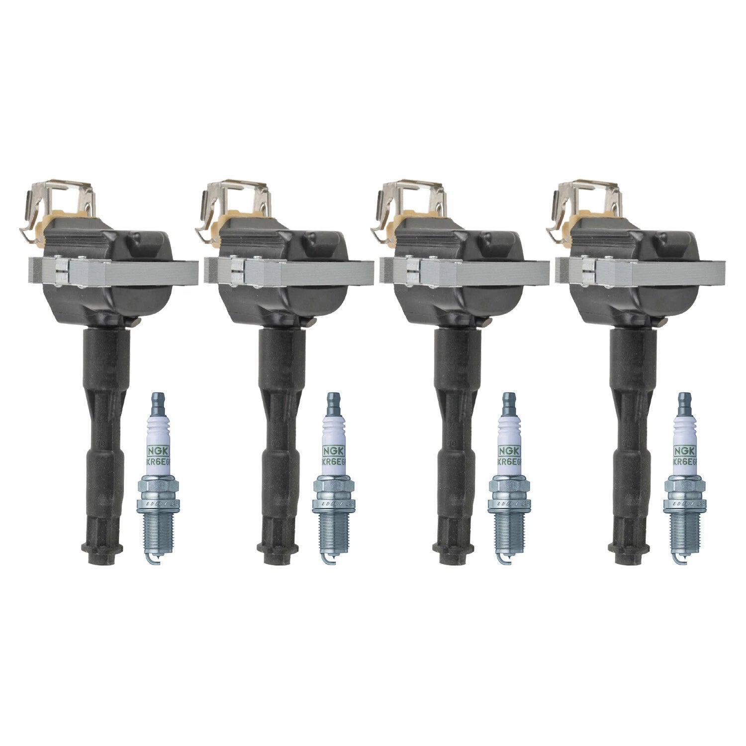 Set of 4 Ignition Coils & NGK G-Power Spark Plugs for BMW E30 318i 318is (1982–1994)